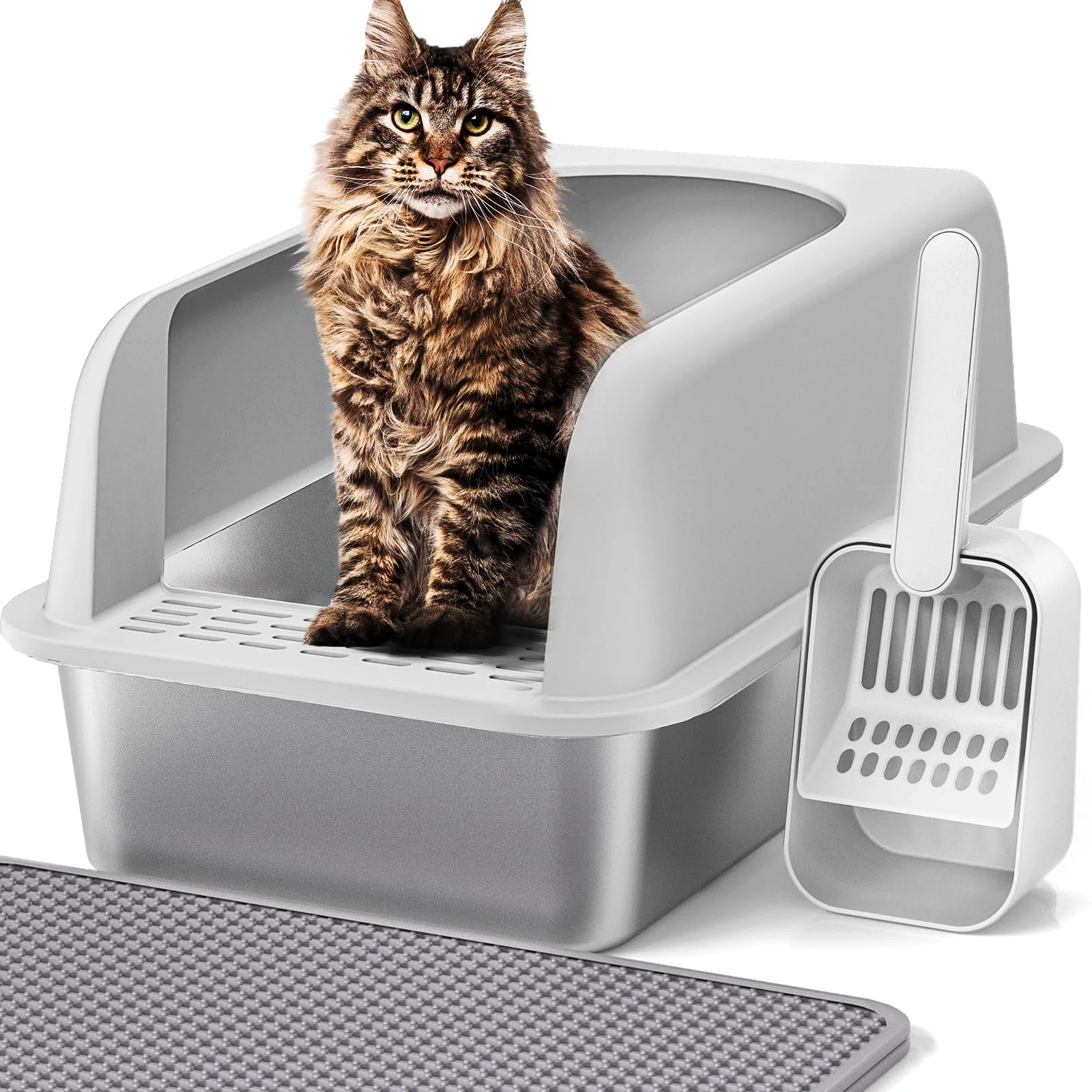 Henkelion Stainless Steel Cat Litter Box